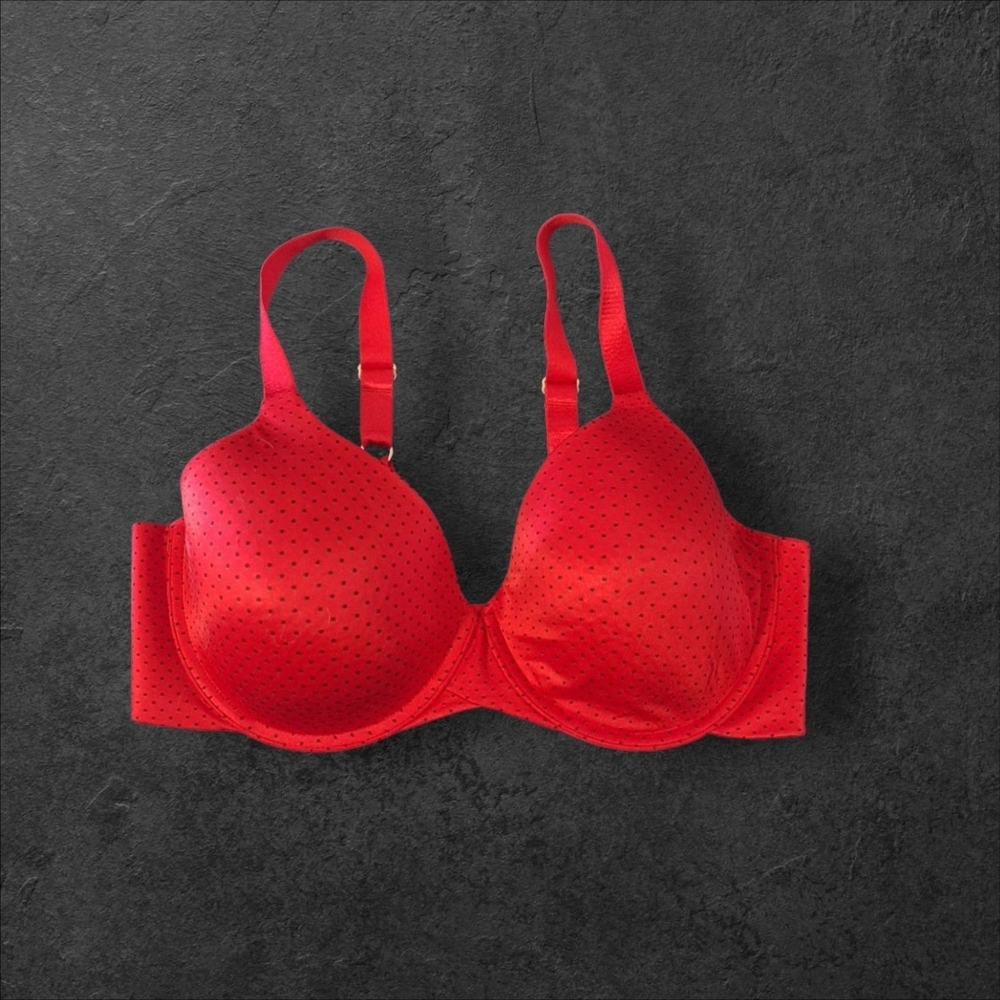 Lilyette Red Polka Dot Women's Bra 38D